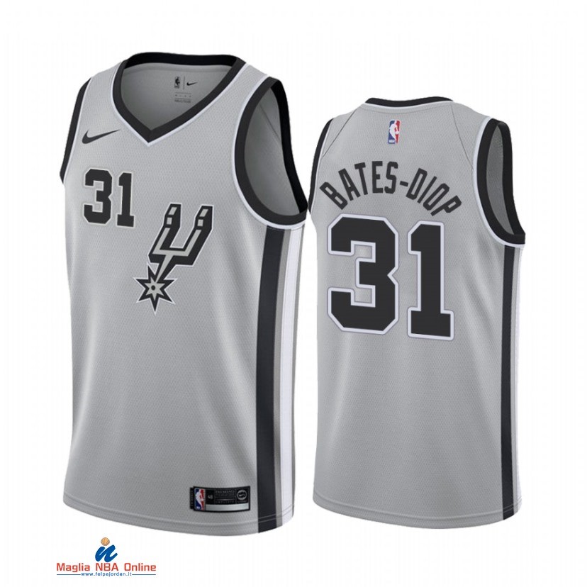 Maglia NBA Nike San Antonio Spurs NO.31 Keita Bates Diop Nike Grigio Statement 2021