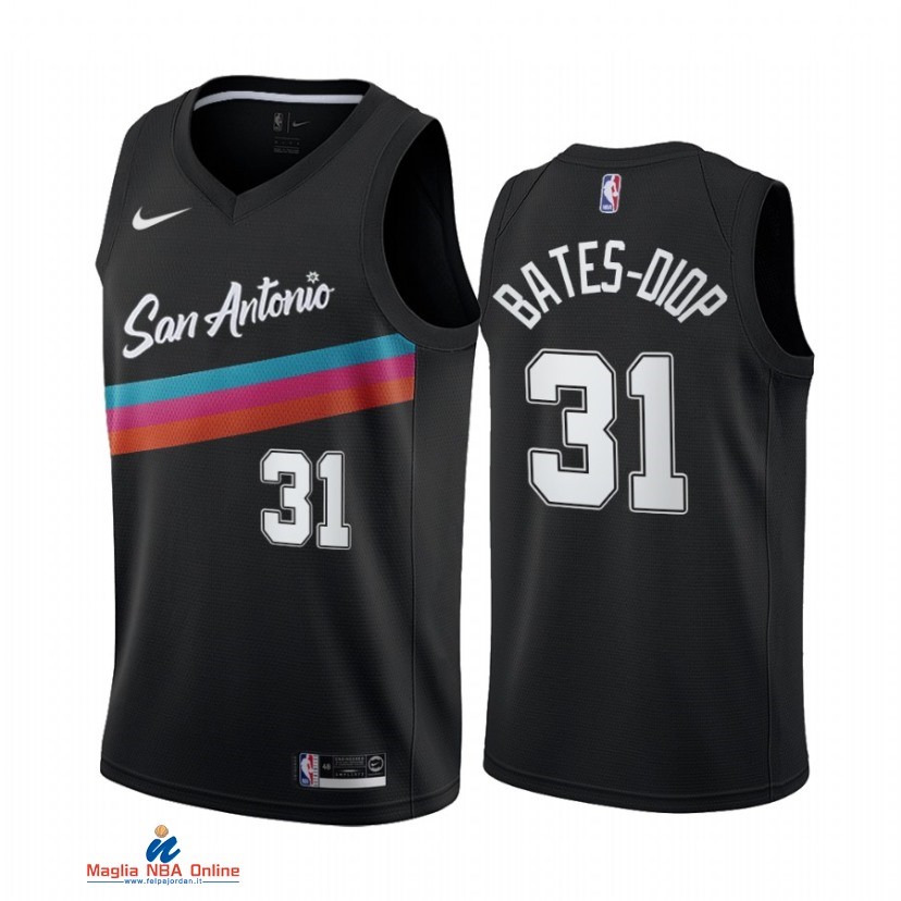Maglia NBA Nike San Antonio Spurs NO.31 Keita Bates Diop Nike Nero Città 2021