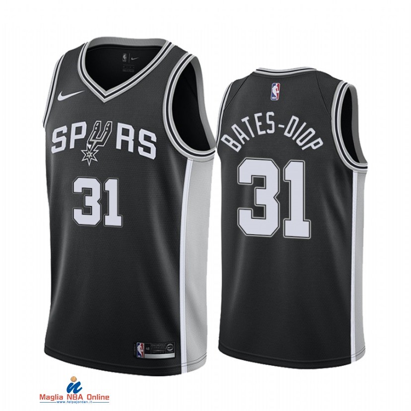Maglia NBA Nike San Antonio Spurs NO.31 Keita Bates Diop Nike Nero Icon 2021