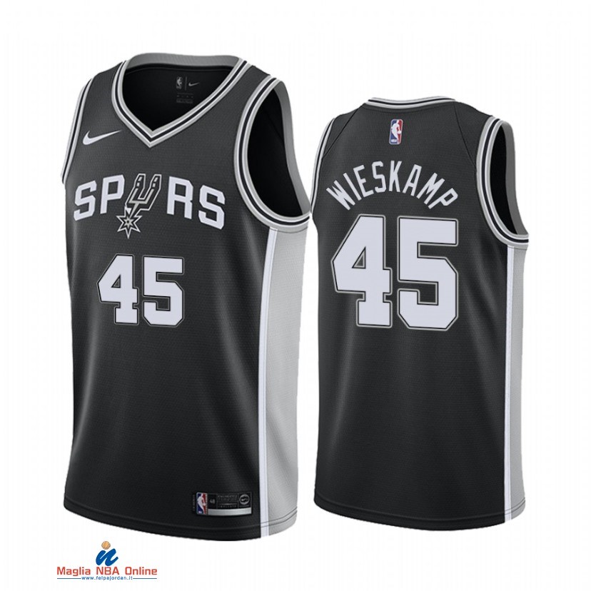 Maglia NBA Nike San Antonio Spurs NO.45 Joe Wieskamp Nike Nero Icon 2021