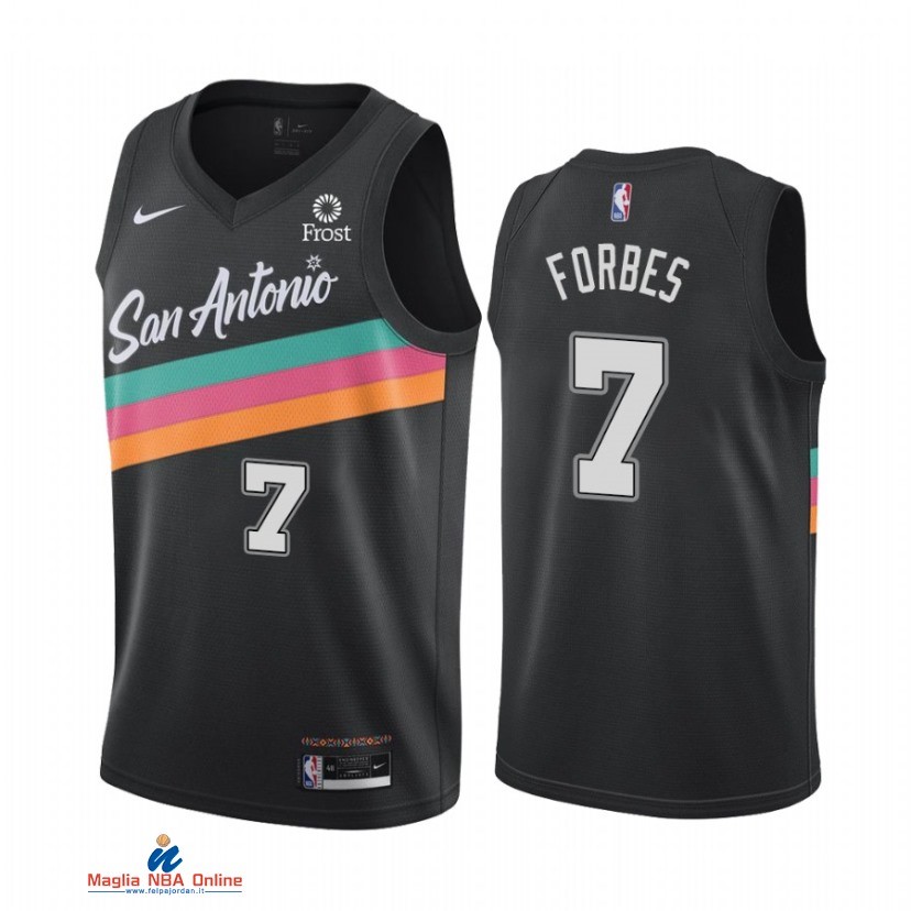 Maglia NBA Nike San Antonio Spurs NO.7 Bryn Forbes Nero Città 2021