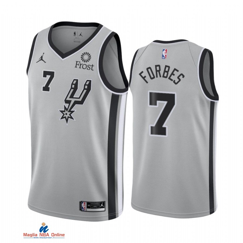 Maglia NBA Nike San Antonio Spurs NO.7 Bryn Forbes Nike Grigio Statement 2021