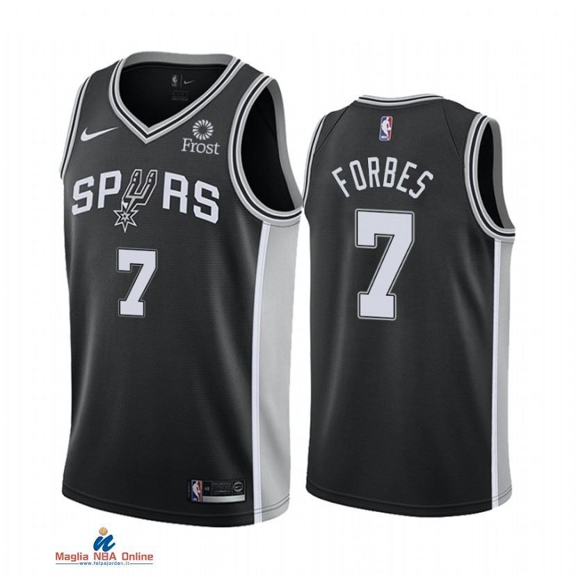 Maglia NBA Nike San Antonio Spurs NO.7 Bryn Forbes Nike Nero Icon 2021