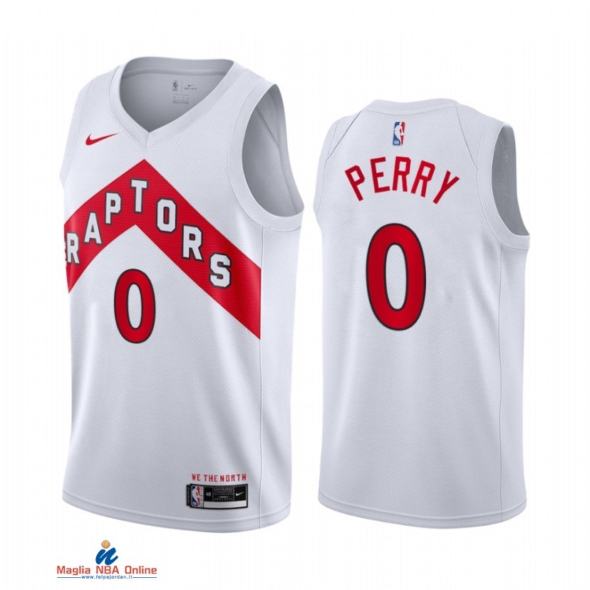 Maglia NBA Nike Toronto Raptors NO.0 Reggie Perry Nike Bianco Association 2021