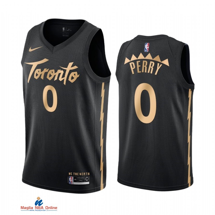 Maglia NBA Nike Toronto Raptors NO.0 Reggie Perry Nike Nero Città 2021