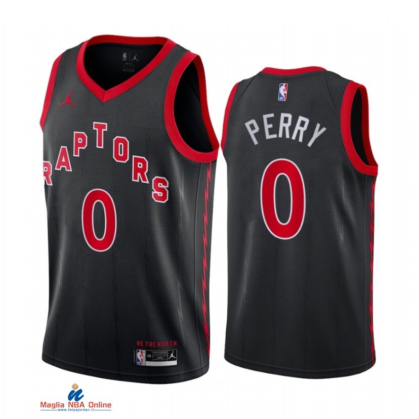 Maglia NBA Nike Toronto Raptors NO.0 Reggie Perry Nike Nero Statement 2021