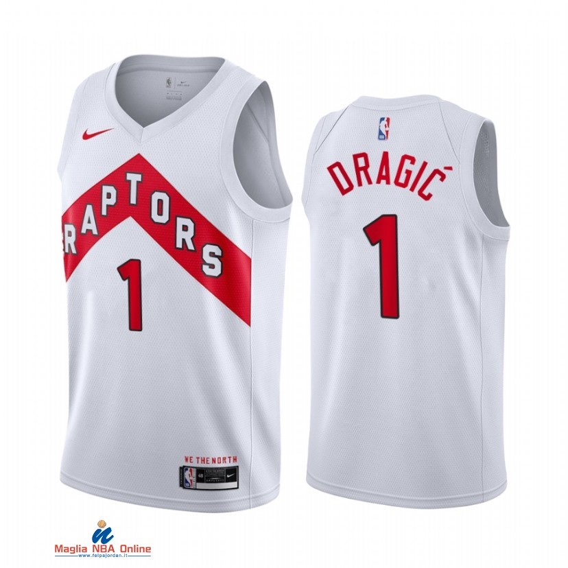 Maglia NBA Nike Toronto Raptors NO.1 Goran Dragic Nike Bianco Association 2021