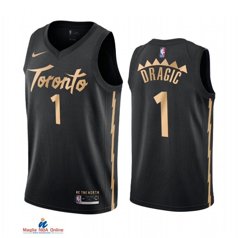 Maglia NBA Nike Toronto Raptors NO.1 Goran Dragic Nike Nero Città 2021