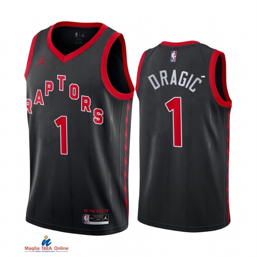 Maglia NBA Nike Toronto Raptors NO.1 Goran Dragic Nike Nero Statement 2021