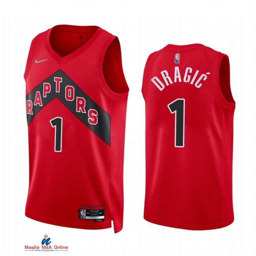 Maglia NBA Nike Toronto Raptors NO.1 Goran Dragic Nike Rosso Icon 2021