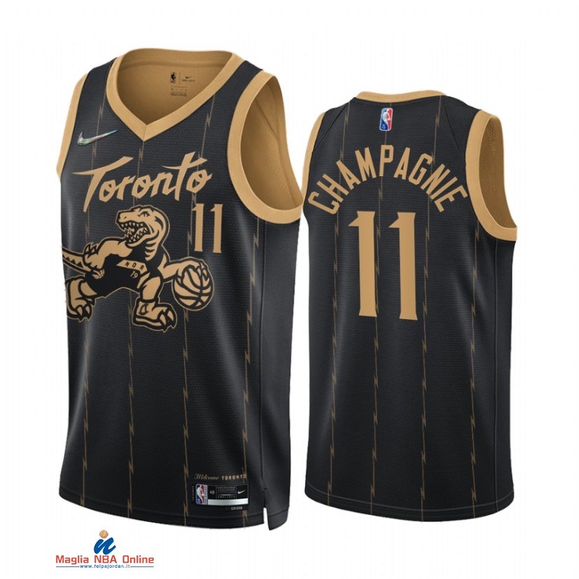 Maglia NBA Nike Toronto Raptors NO.11 Justin Champagnie 75th Nero Città 2021-22