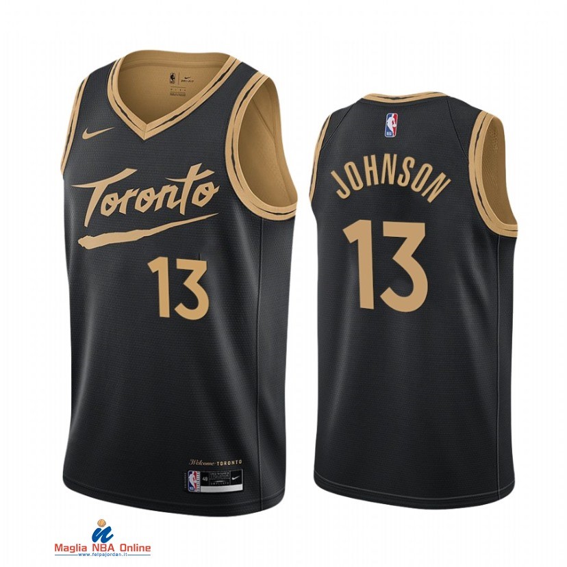 Maglia NBA Nike Toronto Raptors NO.13 David Johnson Nike Nero Città 2021