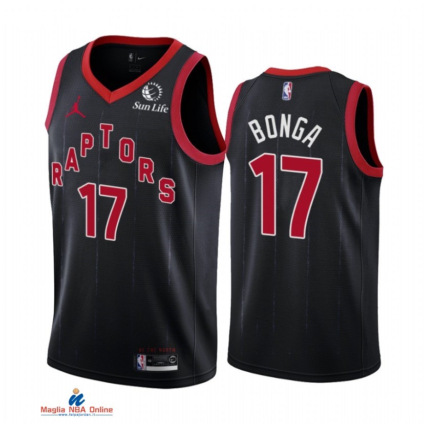 Maglia NBA Nike Toronto Raptors NO.17 Isaac Bonga Nero Statement 2021