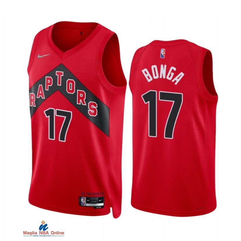 Maglia NBA Nike Toronto Raptors NO.17 Isaac Bonga Nike Rosso Icon 2021