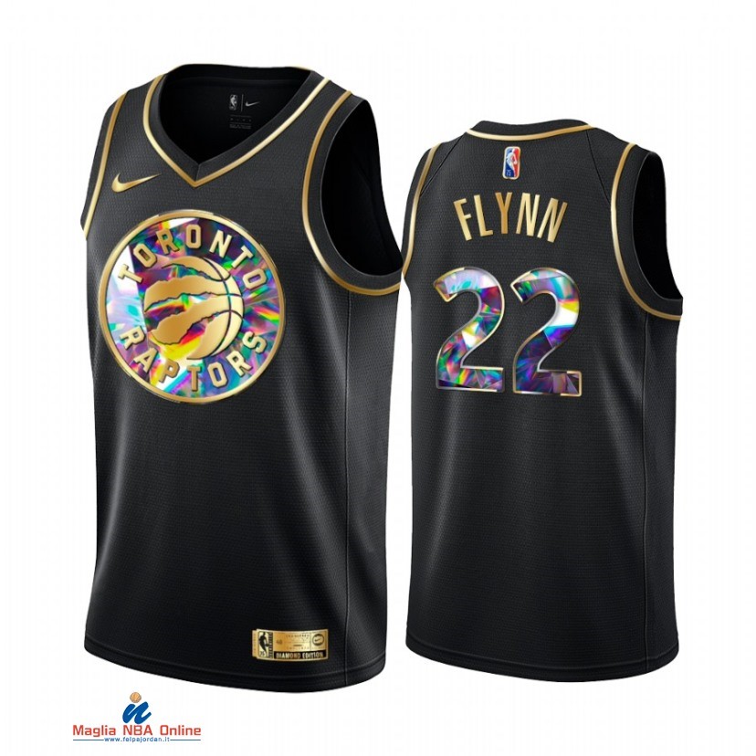 Maglia NBA Nike Toronto Raptors NO.22 Malachi Flynn Nero Diamante 2021-22