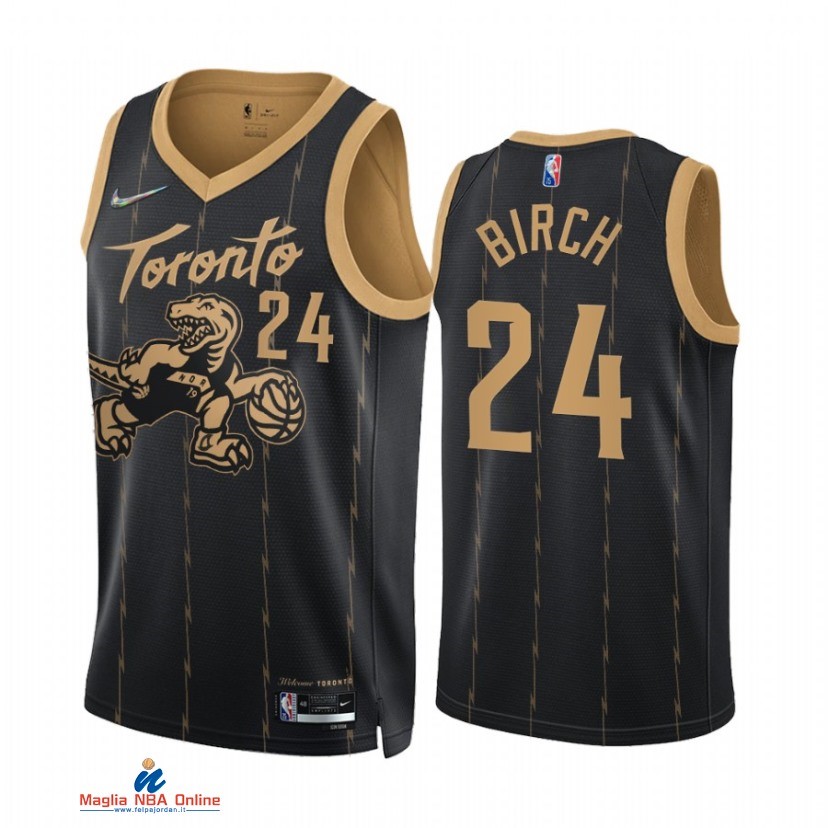 Maglia NBA Nike Toronto Raptors NO.24 Khem Birch 75th Nero Città 2021-22