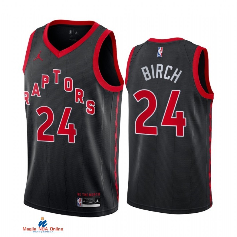 Maglia NBA Nike Toronto Raptors NO.24 Khem Birch Nike Nero Statement 2021