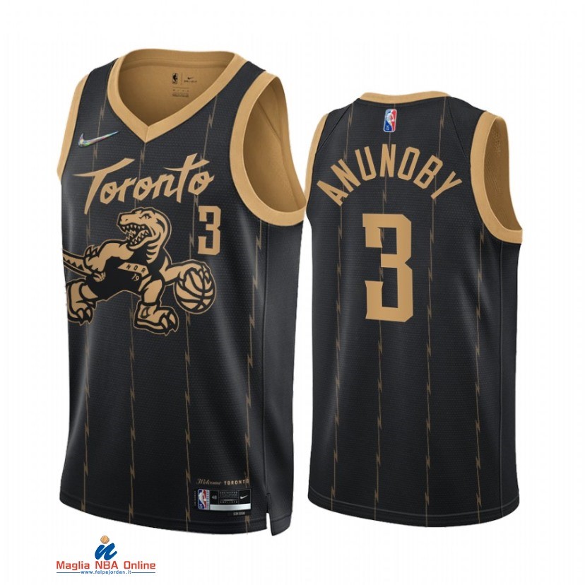 Maglia NBA Nike Toronto Raptors NO.3 OG Anunoby 75th Nero Città 2021-22