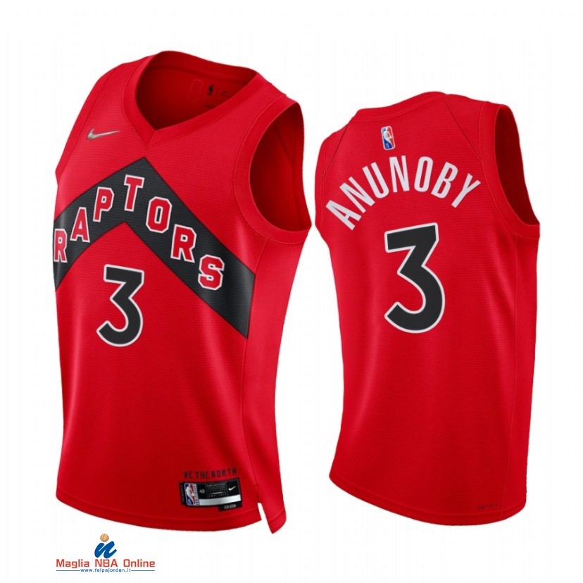 Maglia NBA Nike Toronto Raptors NO.3 OG Anunoby 75th Season Diamante Rosso Icon 2021-22