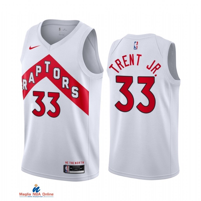 Maglia NBA Nike Toronto Raptors NO.33 Gary Trent Jr. Nike Bianco Association 2021