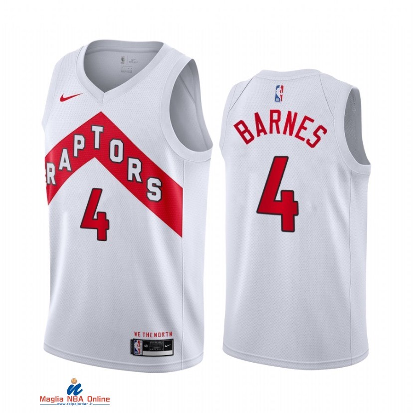 Maglia NBA Nike Toronto Raptors NO.4 Scottie Barnes Nike Bianco Association 2021