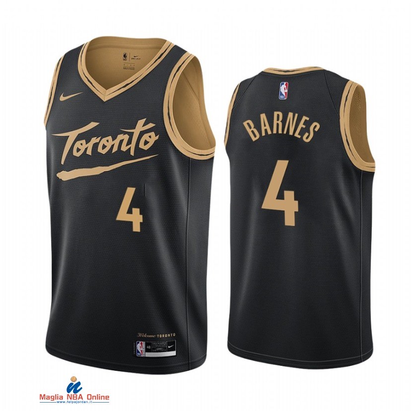 Maglia NBA Nike Toronto Raptors NO.4 Scottie Barnes Nike Nero Città 2021