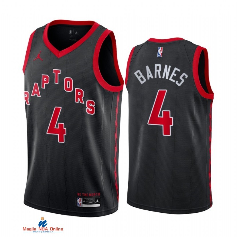 Maglia NBA Nike Toronto Raptors NO.4 Scottie Barnes Nike Nero Statement 2021