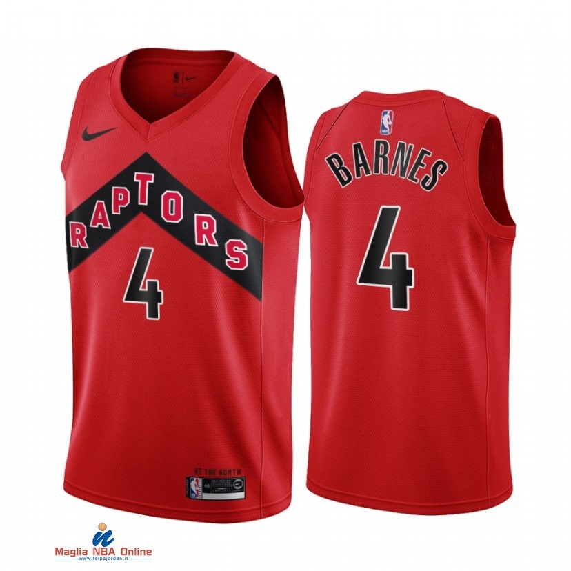 Maglia NBA Nike Toronto Raptors NO.4 Scottie Barnes Nike Rosso Icon 2021