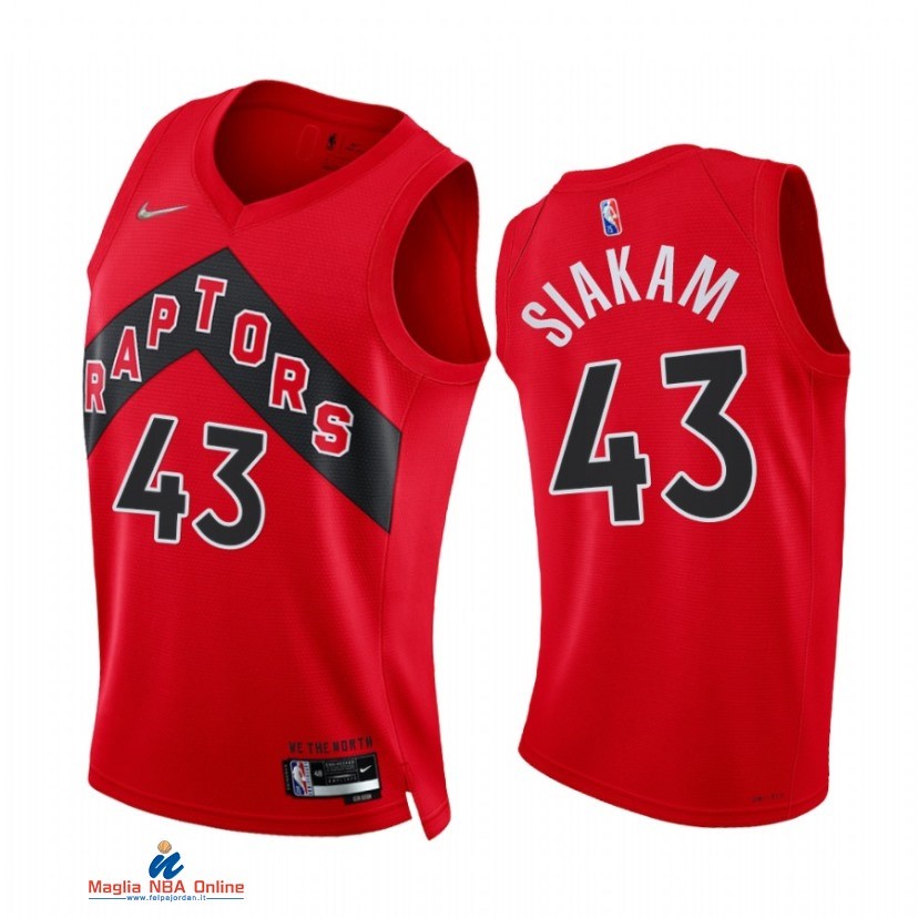 Maglia NBA Nike Toronto Raptors NO.43 Pascal Siakam 75th Season Diamante Rosso Icon 2021-22