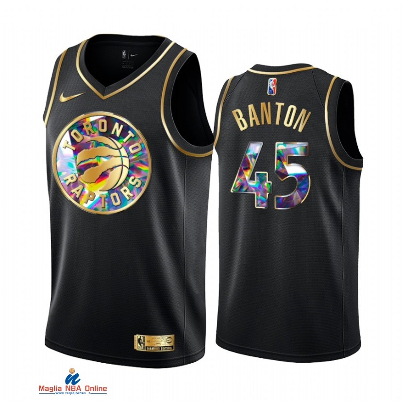 Maglia NBA Nike Toronto Raptors NO.45 Dalano Banton Nero Diamante 2021-22