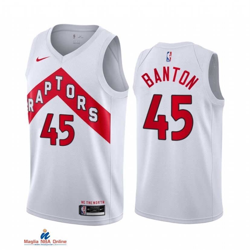Maglia NBA Nike Toronto Raptors NO.45 Dalano Banton Nike Bianco Association 2021