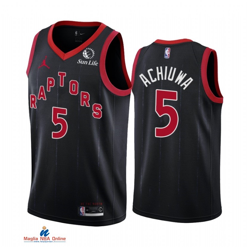 Maglia NBA Nike Toronto Raptors NO.5 Precious Achiuwa Nero Statement 2021