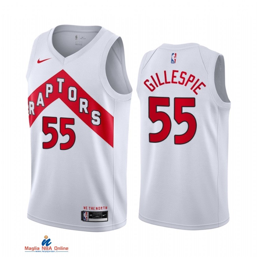 Maglia NBA Nike Toronto Raptors NO.55 Freddie Gillespie Nike Bianco Association 2021