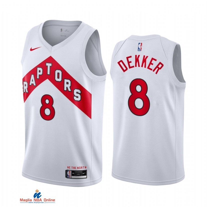 Maglia NBA Nike Toronto Raptors NO.8 Sam Dekker Nike Bianco Association 2021