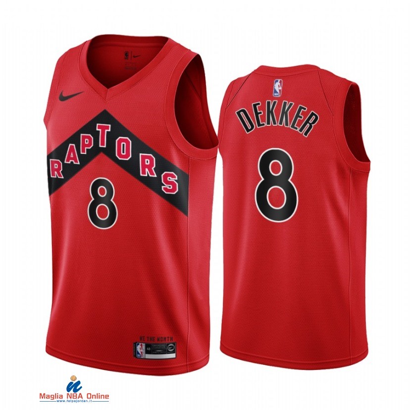 Maglia NBA Nike Toronto Raptors NO.8 Sam Dekker Nike Rosso Icon 2021