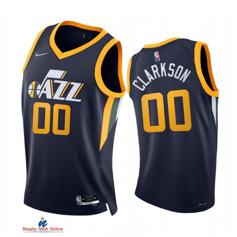 Maglia NBA Nike Utah Jazz NO.00 Jordan Clarkson 75th Season Diamante Marino Icon 2021-22