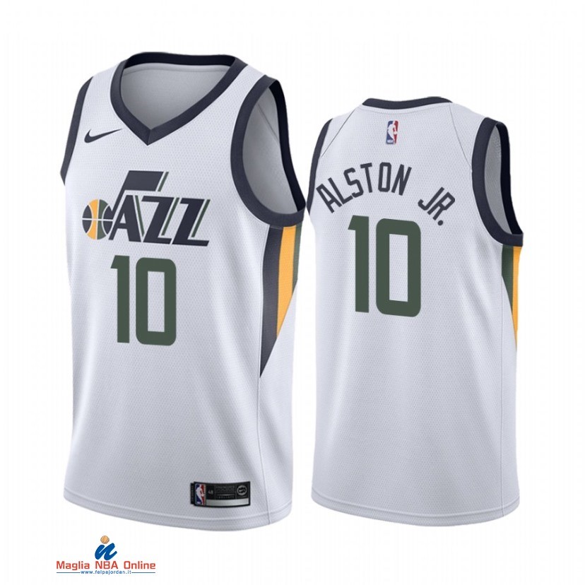 Maglia NBA Nike Utah Jazz NO.10 Derrick Alston Jr. Nike Bianco Association 2021-22