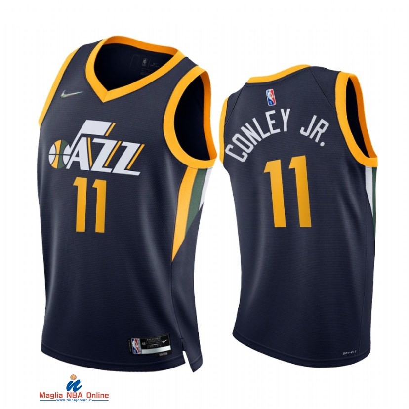 Maglia NBA Nike Utah Jazz NO.11 Mike Conley Jr. 75th Season Diamante Marino Icon 2021-22