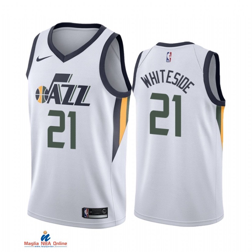 Maglia NBA Nike Utah Jazz NO.21 Hassan Whiteside Nike Bianco Association 2021-22