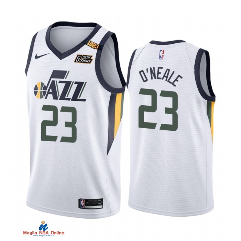 Maglia NBA Nike Utah Jazz NO.23 Royce O'Neale 1223 Wins Bianco Association 2021-22