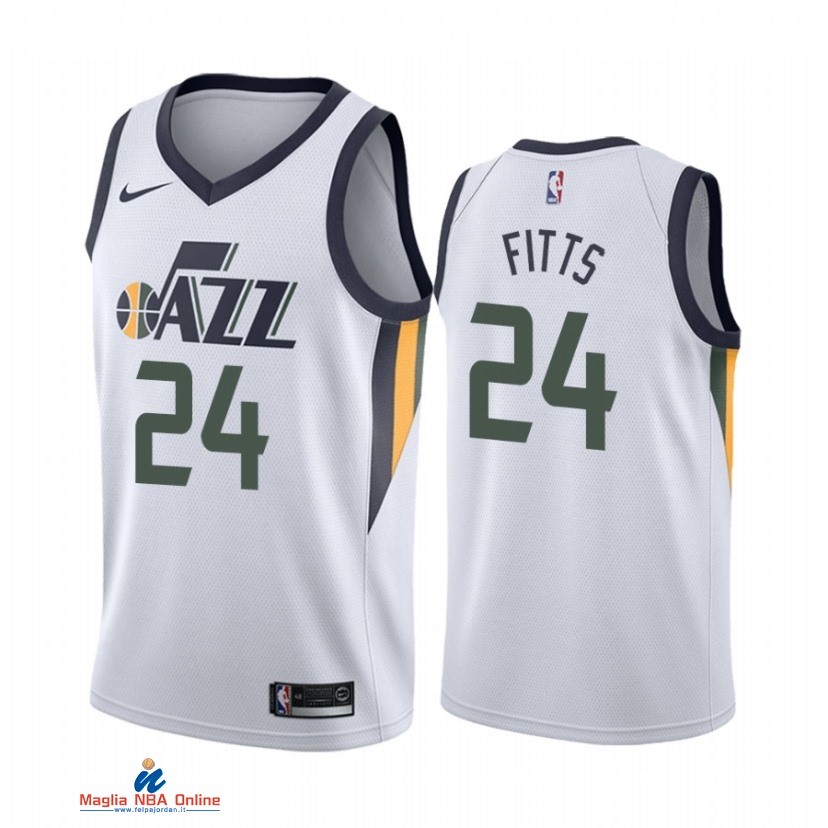 Maglia NBA Nike Utah Jazz NO.24 Malik Fitts 1223 Wins Bianco Association 2021-22