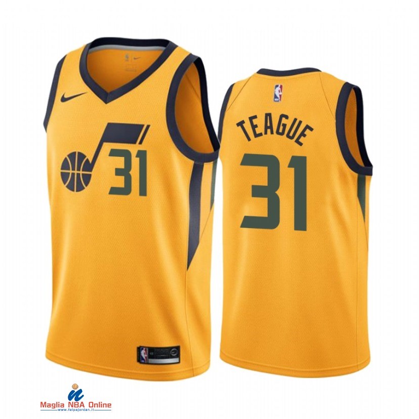 Maglia NBA Nike Utah Jazz NO.31 MaCio Teague Nike Giallo Statement 2021-22