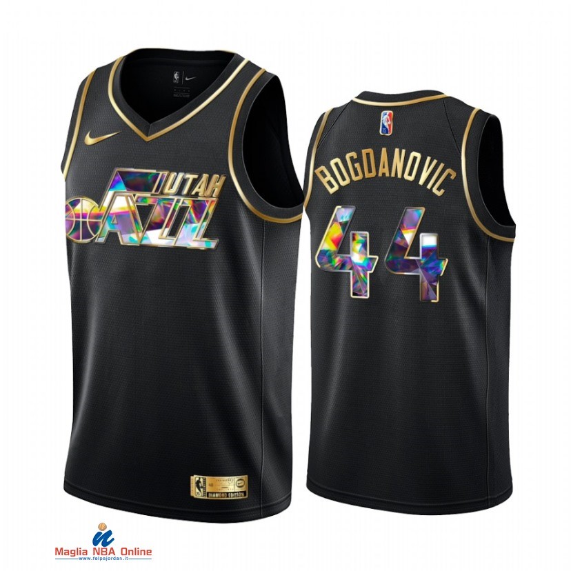 Maglia NBA Nike Utah Jazz NO.44 Bojan Bogdanovic Nero Diamante 2021-22