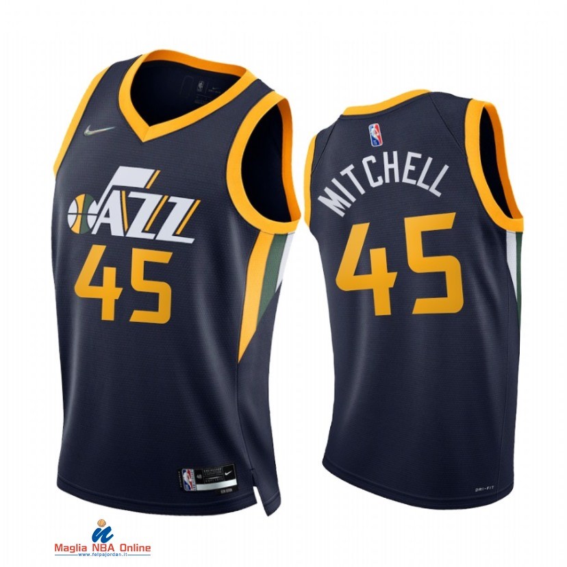 Maglia NBA Nike Utah Jazz NO.45 Donovan Mitchell 75th Season Diamante Marino Icon 2021-22
