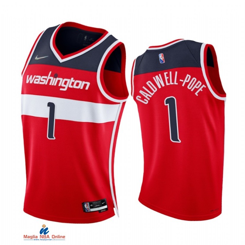 Maglia NBA Nike Washington Wizards NO.1 Kentavious Caldwell Pope 75th Season Diamante Rosso Icon 2021-22