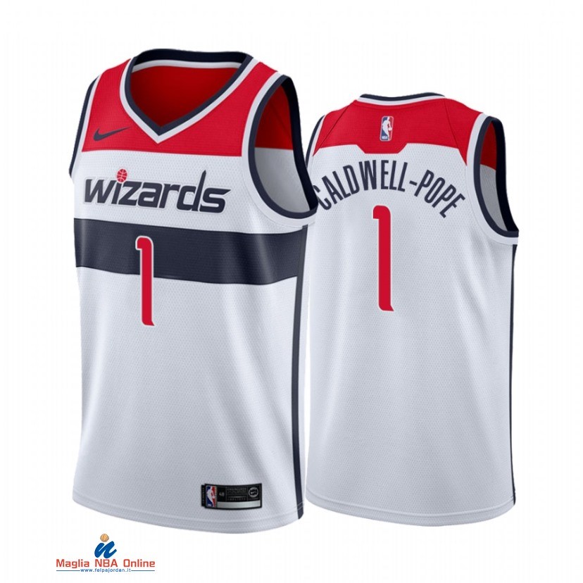 Maglia NBA Nike Washington Wizards NO.1 Kentavious Caldwell Pope Nike Bianco Association 2021-22