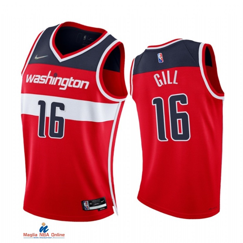 Maglia NBA Nike Washington Wizards NO.16 Anthony Gill 75th Season Diamante Rosso Icon 2021-22