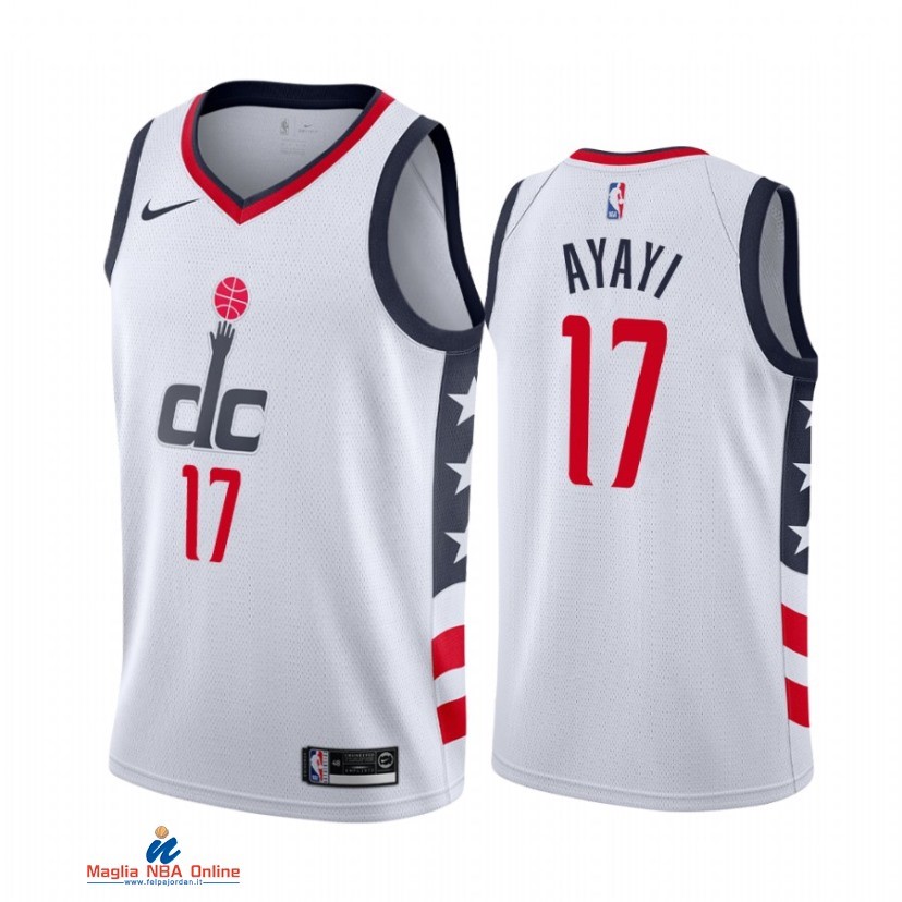 Maglia NBA Nike Washington Wizards NO.17 Joel Ayayi Nike Bianco Città 2021-22