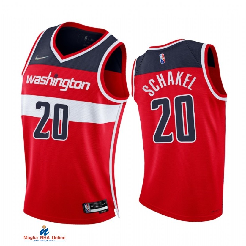 Maglia NBA Nike Washington Wizards NO.20 Jordan Schakel 75th Season Diamante Rosso Icon 2021-22