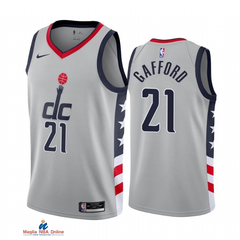 Maglia NBA Nike Washington Wizards NO.21 Daniel Gafford Nike Grigio Città 2021-22